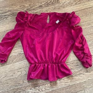Vintage ruffled red blouse